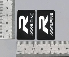 Alpine Car Audio Speaker Badge Logo Premium Silver Pair With Adhesive
