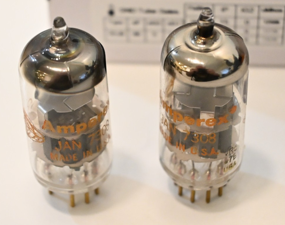 Two Amperex SQ 7308 Amplitrex tested-gold pin-very strong-Noise tested-read