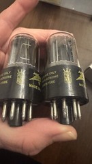 PAIR NOS GE For Zenith 6EA7 BLACk Plates Side Getter Audio TUBES