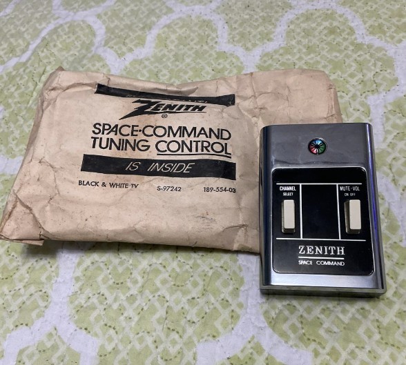 Vintage Zenith 2 Button “Space Command” Remote Part Number: (MIS) S-97242