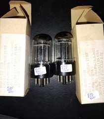 6SN7WGTA JAN Sylvania NOS tubes 2 tested black angled plates