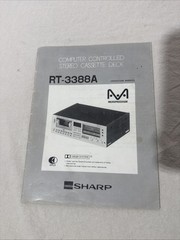 Sharp Stereo Cassette Deck RT-3388A Owner’s Manual and Operating Instructions
