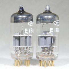 Matched Pair Mullard (RTC Label) E188CC/7308 Disc Getter Gold Pin UK Very Strong