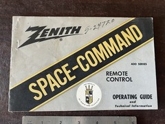 Vintage Zenith TV Television Space Command Remote Control Owners Manual