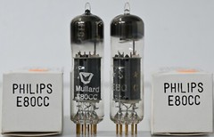 Philips E80CC 6085 Matched pair (Rare FOIL D Getter, PINCHED WAIST