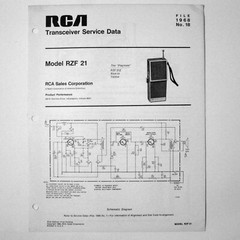 RCA ® Model RZF21 Portable Transceiver – Service Sheet © 1968
