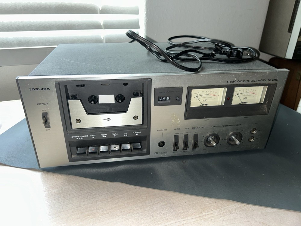 Toshiba PC-2460 Stereo Cassette Deck -Tested Working Vintage Japan
