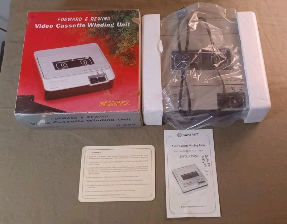 Kontakt K-999 Vintage Video Cassette Forward & Rewind Unit / Rewinder Tested!!!!