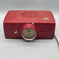 Model 613 General Electric Red Vacuum Tube Radio Rare HTF Untested Parts Repair