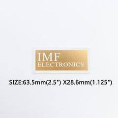 IMF Electronics Speaker Badge Logo Aluminum 63.5mm(2.5″)X28.6mm(1.125″) GOLD