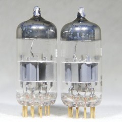 Matched Pair Mullard (RTC Label) E188CC/7308 Disc Getter Gold Pin UK Very Strong