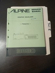 Alpine 3330 Service Manual Original Repair Book 5 Pages Graphic Equalizer