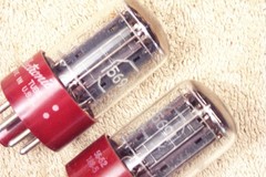 Two, NEW, RCA- GE 5691, red base, hi reliability, matching date pair, 6SL7GT