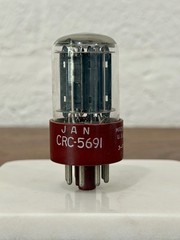 1 RED RCA JAN CRC 5691 MIL SPEC 6SL7 Triple Mica Tube TV7 Tested at NOS Level