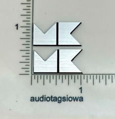 M&K Miller & Kreisel Speaker Badge Custom Made Pair Incised Acrylic