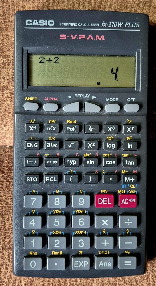 Casio FX-270W Plus Scientific Calculator No Cover Works Vintage