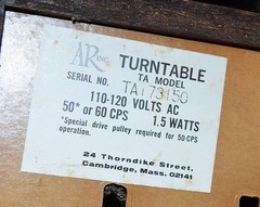Vintage AR Acoustic Research Turntable Model TA
