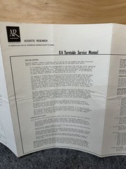 ⭐️Original Acoustic Research AR-XA Turntable Service & Instruction Manual +More