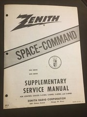 1957 Zenith Space Command TV Remote Supplemental Service Manual 200 400 Series