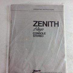 Zenith Allegro Console Stereo Operating Instruction Manual Safety Tips