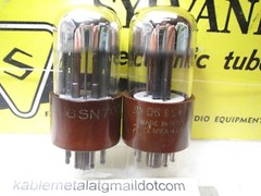 6SN7 WGTA SYLVANIA PLATINUM MATCHED PAIR Full base with extra pole TV7 tested