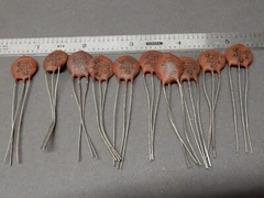 K-Cap Ceramic Disc Capacitor .0015 UF 2X Dual Unknown Voltage Qty 10 NOS