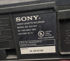 Sony SLV-N51 VCR 4 Head Hi-Fi Stereo VHS Player Recorder Tested No Remote