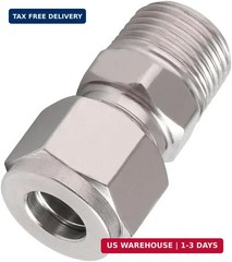 1/2 Compression Fitting, Stainless Steel 304 Tube Fittings, 1 Pc | Male NPT Coup
