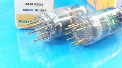 Amperex JAN 6922 Pair 1967-1968 Tested Strong Low Noise w/ Boxes