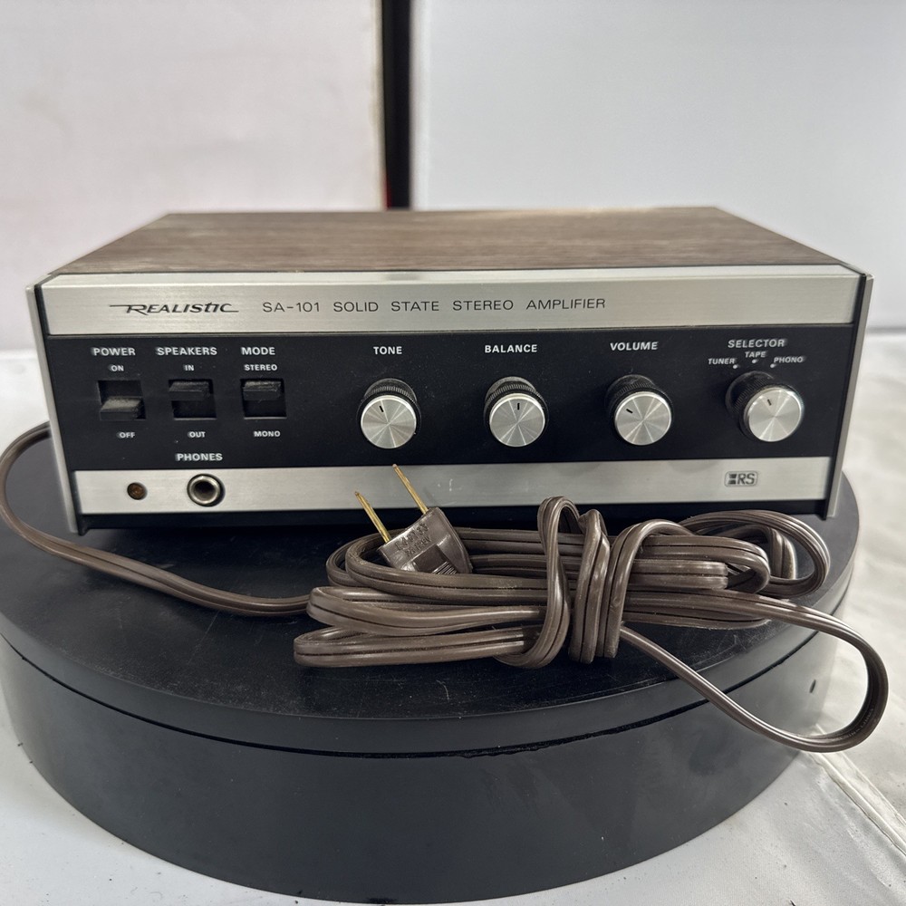 Realistic SA-101 Solid State Stereo Amplifier Vintage Radio Shack UNTESTED