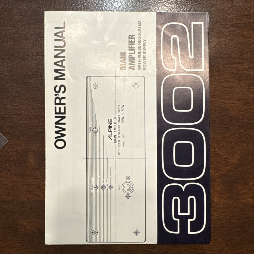 Vintage Alpine 3002 Owners Manual