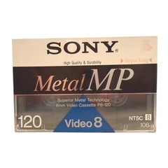 VTG Sony Video 8 Metal MP Unisex OS Silver 8mm Video Cassette Tape 120 Min