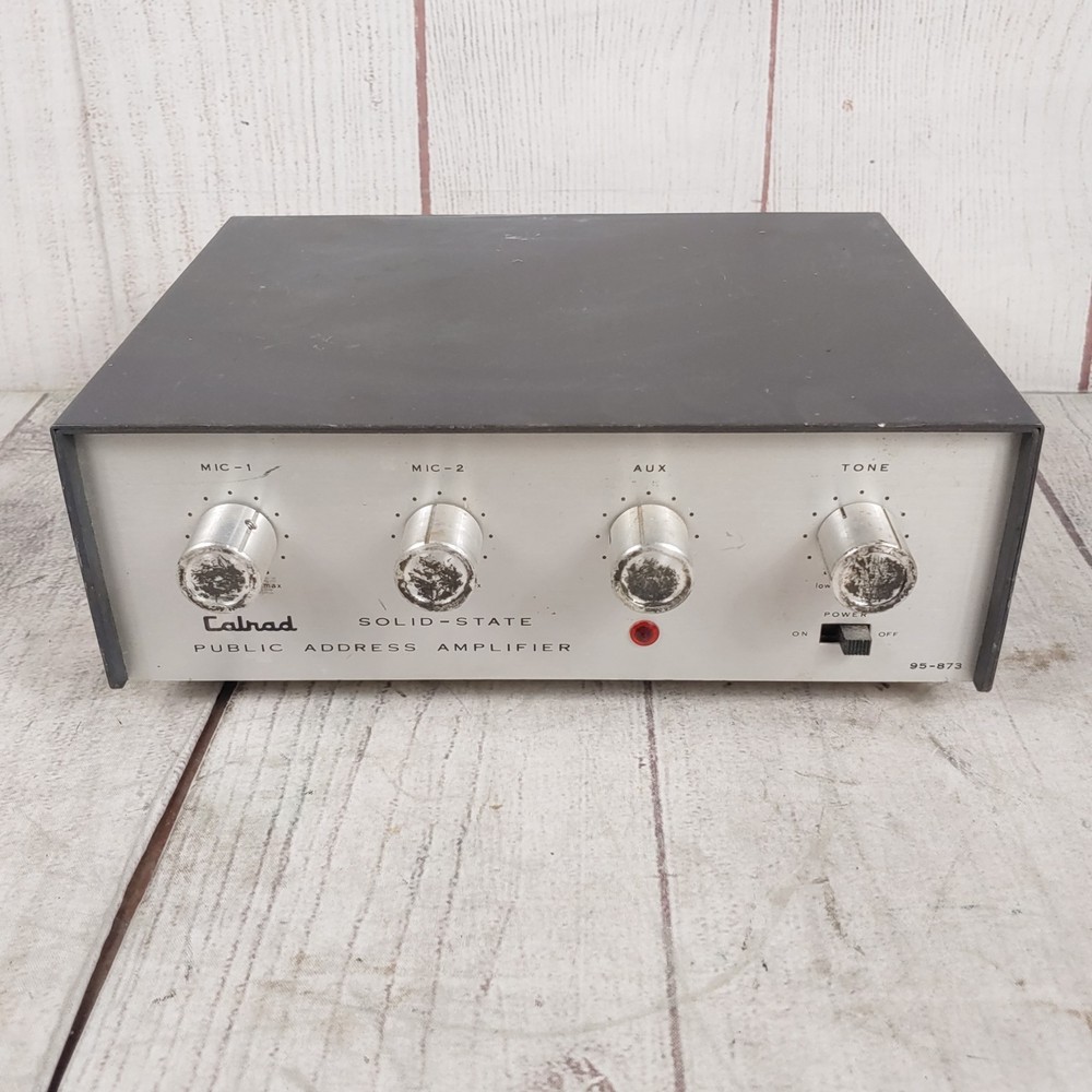 Calrad Solid State Amp Model 95-873 – Public Address Amplifier – TESTED WORKING