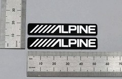 Alpine Speaker And Equipment Badge Logo Emblem Premium Silver Pair With Adhesive