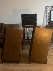 Pioneer HPM-500 Speakers MiJ Serviced Vintage Pair w/ Custom Wooden Stands