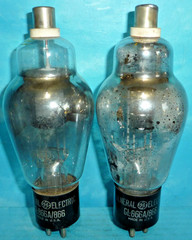 2 GE GL-866A/866 Half-Wave Rectifier Tubes Grey Plate Foil D Getter Tested