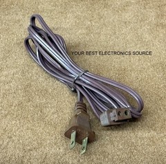 NOS NEW Vintage TV / Radio Cheater Cord, Polarized, BULK , Brown, 6 Ft.