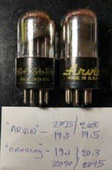 #102 MATCHED PR SYLVANIA JAN CHS 6SN7WGTA , MATCHED PR. 6SN7GTA VACUUM TUBES
