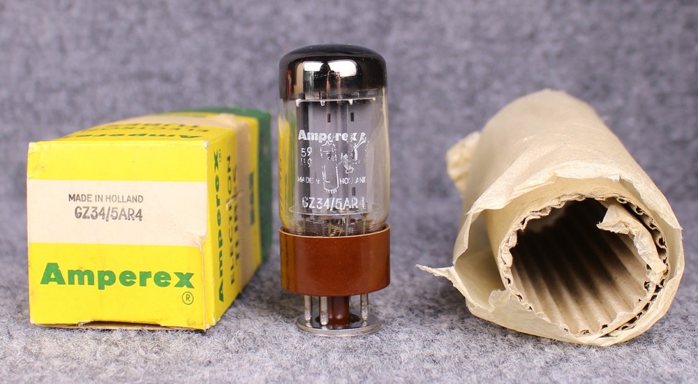 (1) NOS/NIB Amperex Bugle Boy 5AR4 GZ34 Brown Base Rectifier Tube ~ TESTS STRONG