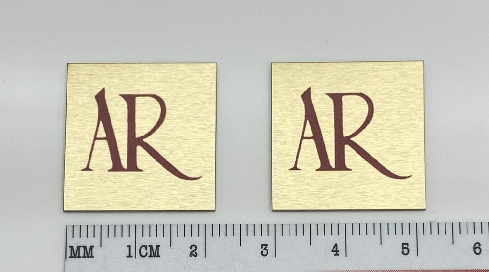 AR Acoustic Research Speaker Badge Logo Emblem Turntable PAIR 22mm Square