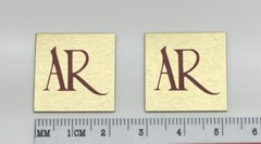 AR Acoustic Research Speaker Badge Logo Emblem Turntable PAIR 22mm Square