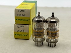 Matched Balanced NOS Pair Amperex 6GM8 ECC86 Tubes Heerlen Holland Tests NOS