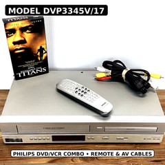 Philips DVP3345V/17 DVD VCR Combo Player 4-Head HiFi Tested Working w/ Remote AV