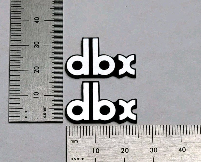 dbx Speaker Badge Logo Emblem Custom Made Premium Silver Pair With Adhesive