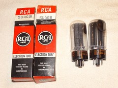 2 x 5u4gb RCA Rectifier Tubes *Black Plates*TESTED*NOS*NIB*#4