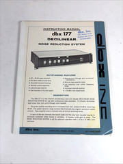 Vintage DBX 177 Decilinear Noise Reduction System Instruction Manual
