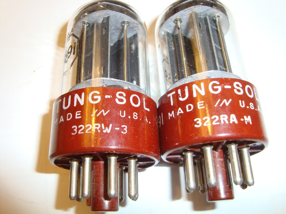 One Matched Pair 5691 (6SL7GTB/Y) Tubes, Tung-Sol, Red Base, Long-Life