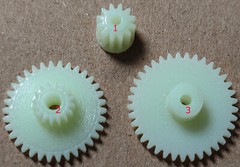 3pcs Gears for Philips AR508 Cassette Deck Tape Recorder Tape Movement Gears