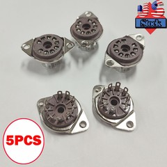 (5PACK)- 9 Pin For Belton Socket, Bottom Mount Micalex .75″ Chassis Hole USA