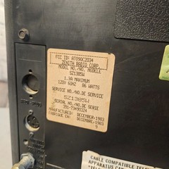Vintage 1983 Zenith Space Command Chromatic CRT TV SZ1385W Woodgrain Retro Gamin